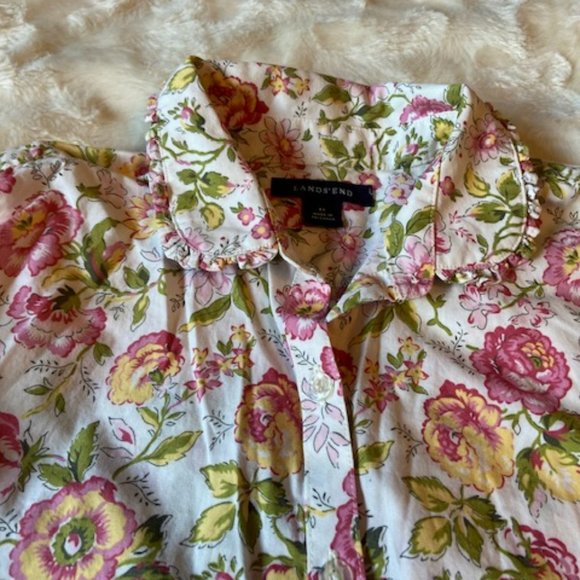 Lands' End Girls Long-Sleeve Floral shirt Size 8+ - Picture 12 of 14